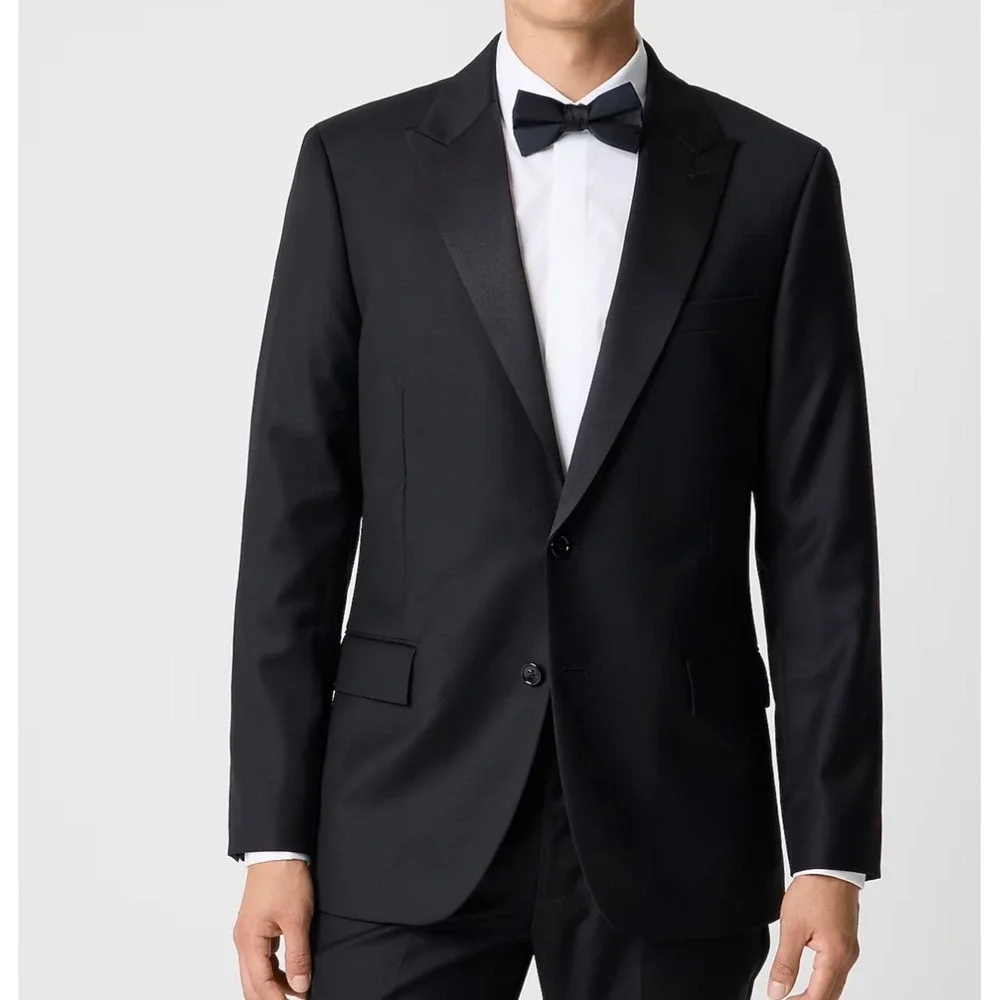 J.Crew Men 40R Thompson Tuxedo Jacket Black Wool Peak Lapel A7235 NEW